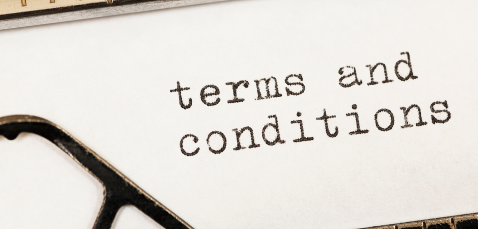 Terms and conditions legal document for property, business, and construction law cases in Queensland.