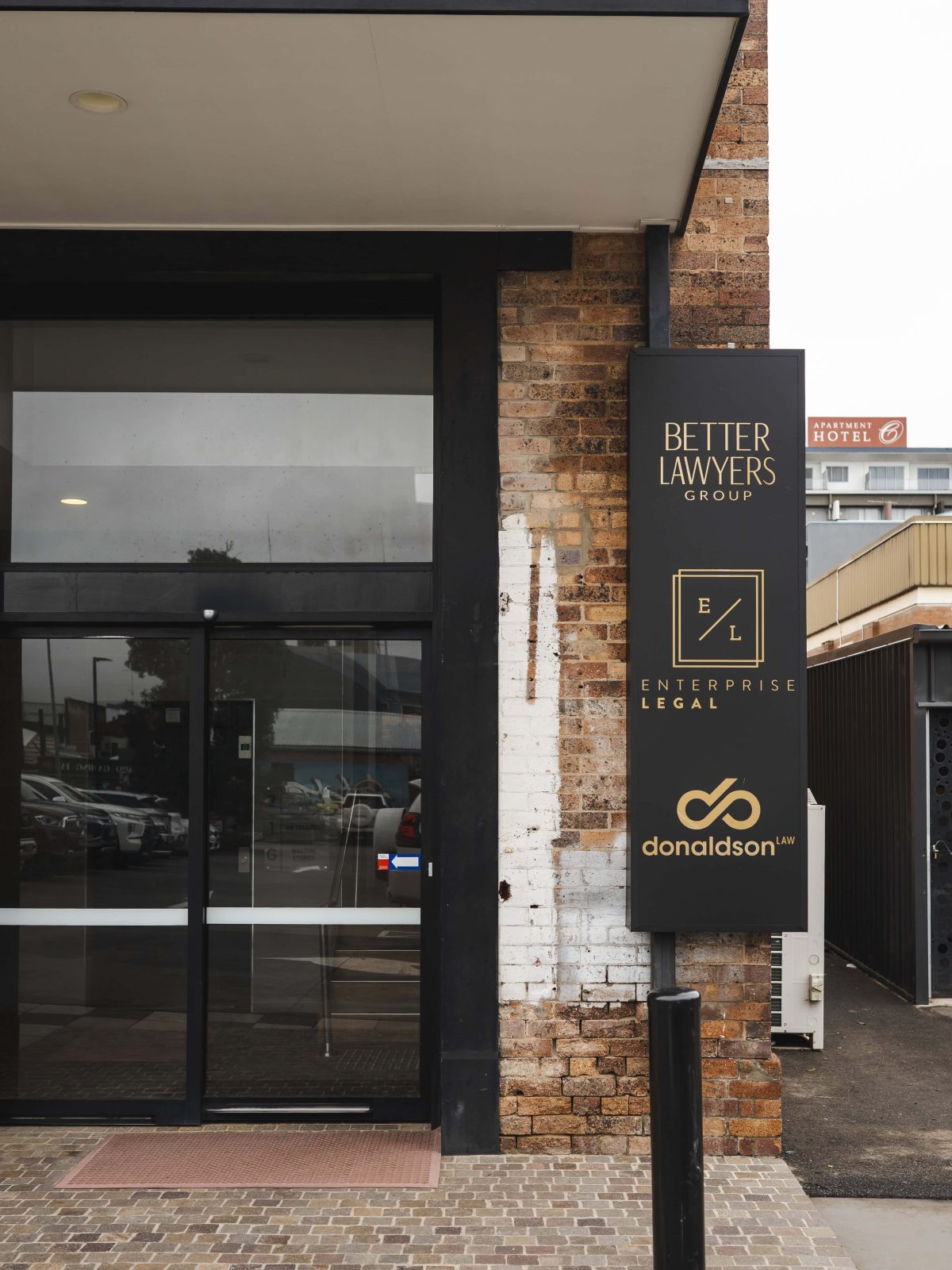 Modern law firm building in Toowoomba, Queensland, specialised in property, business, and civil law.