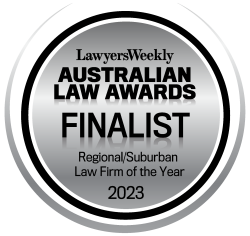 Award finalist logo for law firm in Toowoomba Queensland.