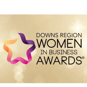 Elegant award badge for Downs Region Women in Business Awards in Queensland.