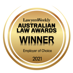 Australian Law Awards winner badge, law firm Toowoomba Queensland, property and business law.