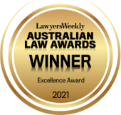 Australasian Law Awards 2021 Excellence Award for Toowoomba law firm.