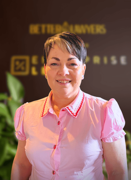 Friendly female lawyer at Enterprise Legal office in Toowoomba, Queensland, specialising in property, business and construction law.